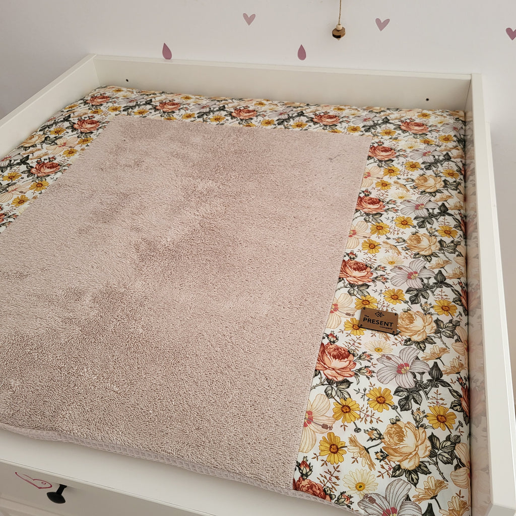 Wickelauflage mit abnehmbarem Bezug Vintageblume - Baby-Anmata