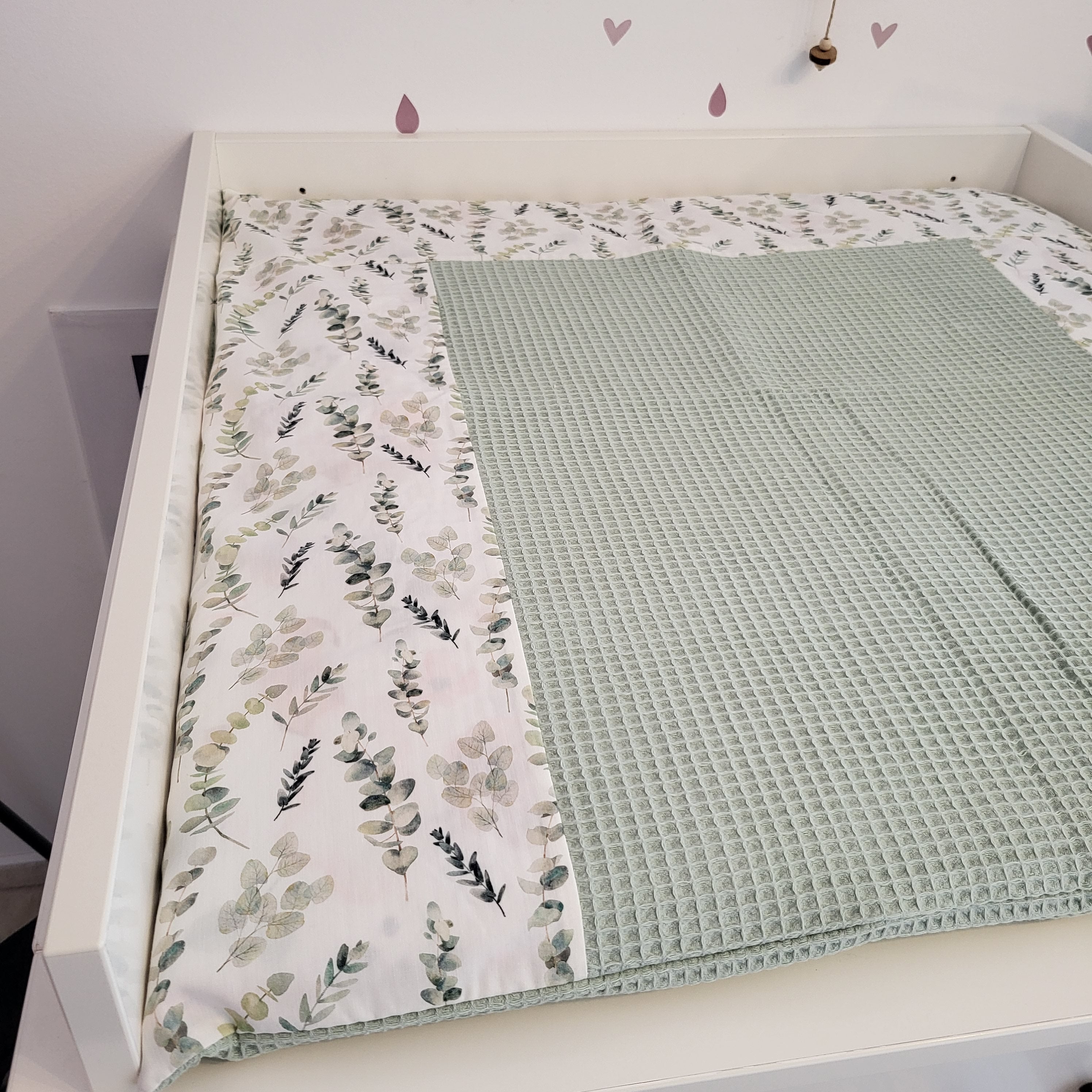 Wickelauflage mit abnehmbarem Bezug Eukalyptus - Baby-Anmata