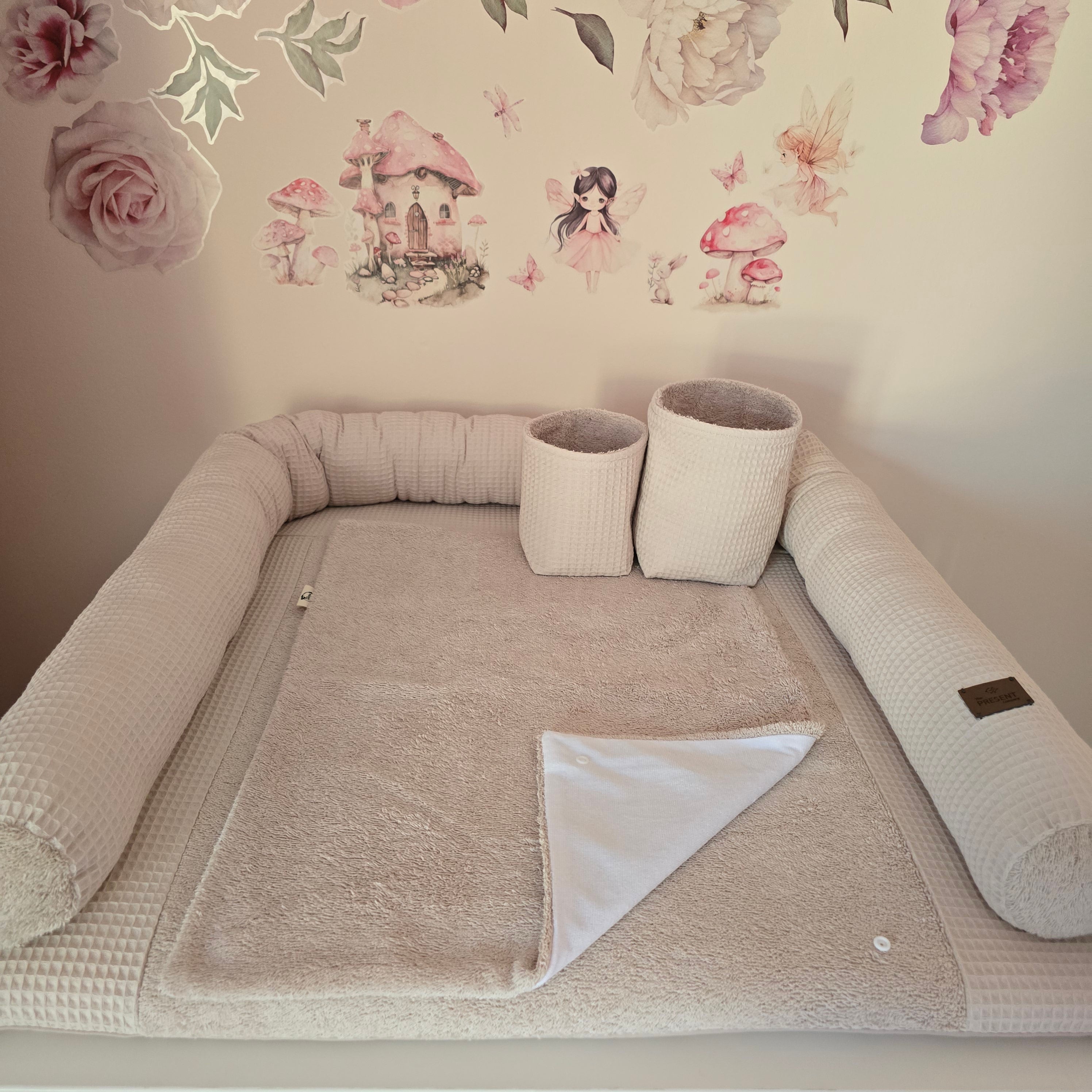 Wickelplatz-Komplettset Waffelpiqué - Baby-Anmata