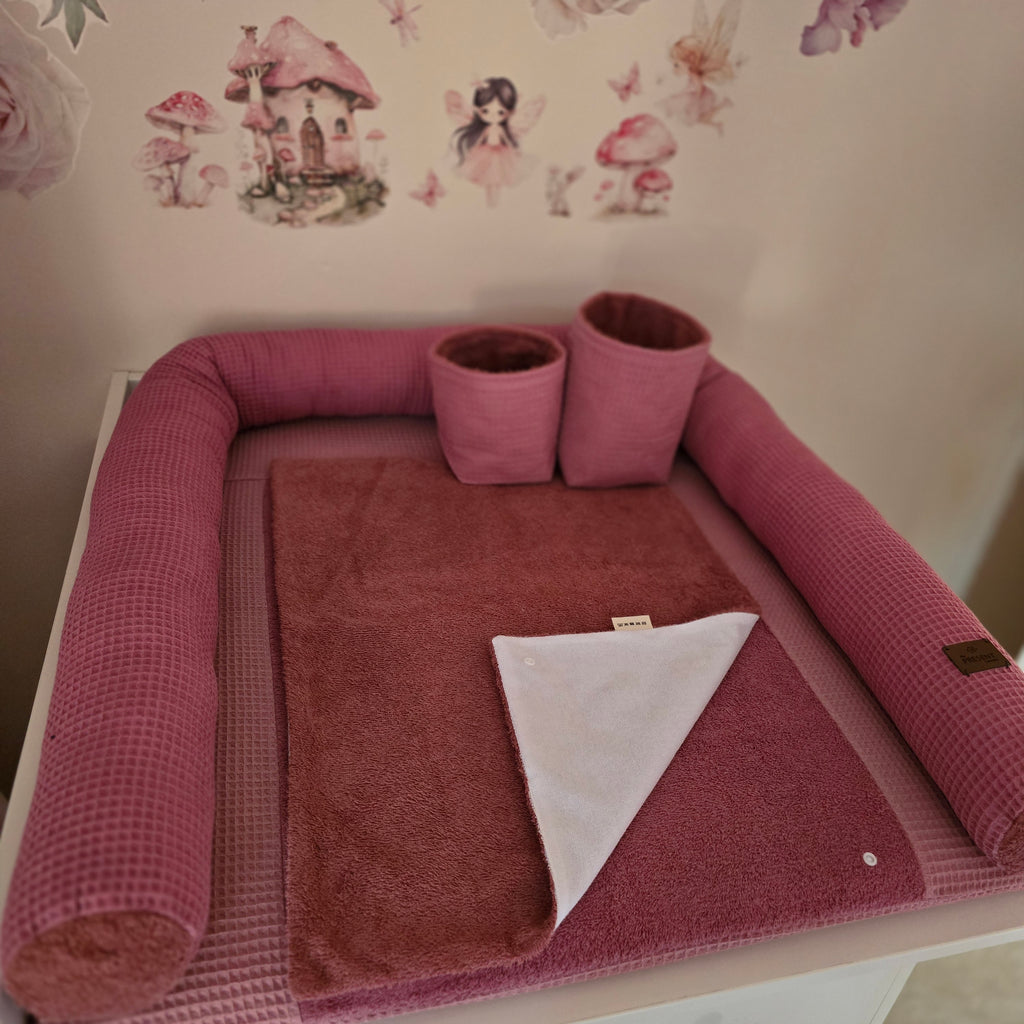 Wickelplatz-Komplettset Waffelpiqué - Baby-Anmata