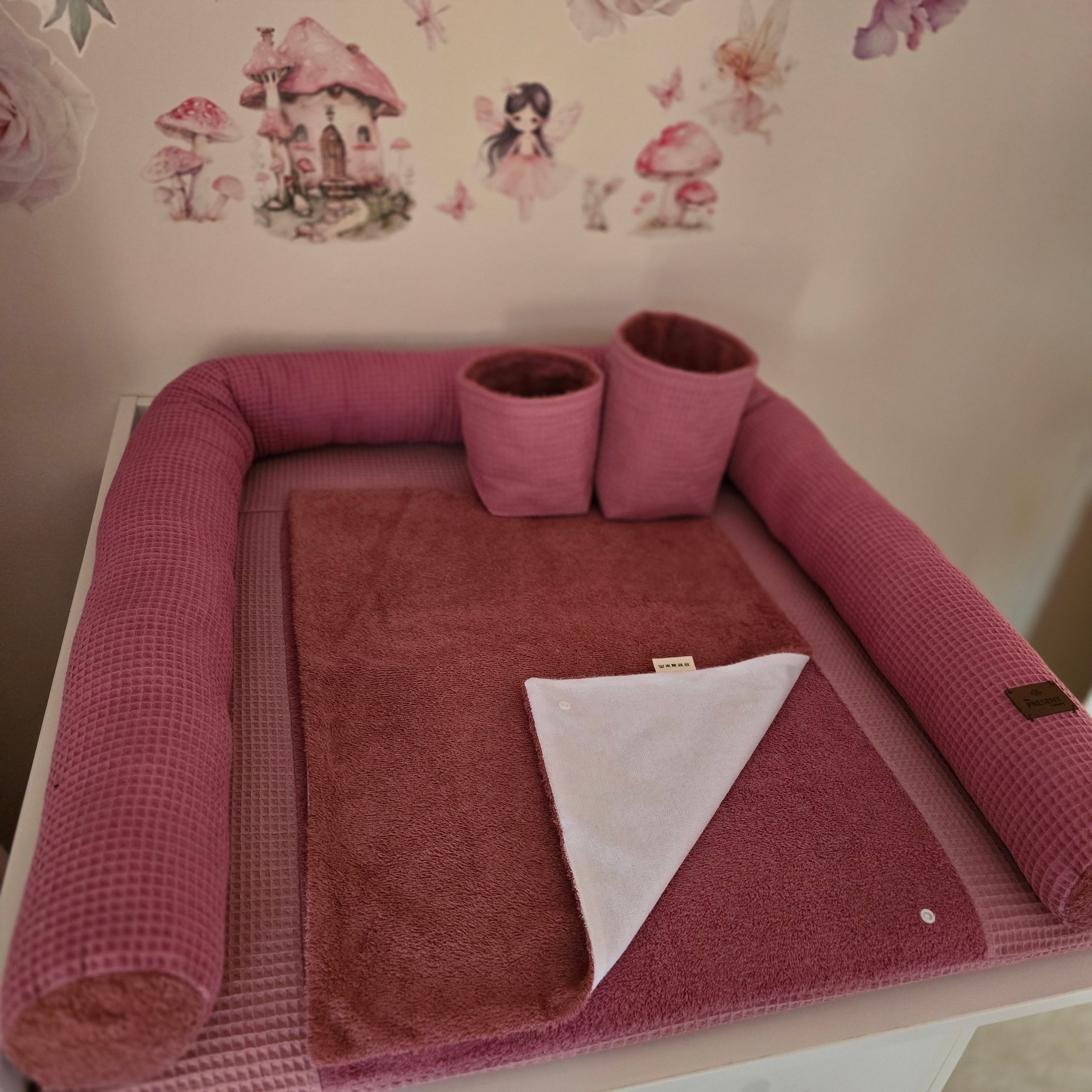 Wickelplatz-Komplettset Waffelpiqué - Baby-Anmata