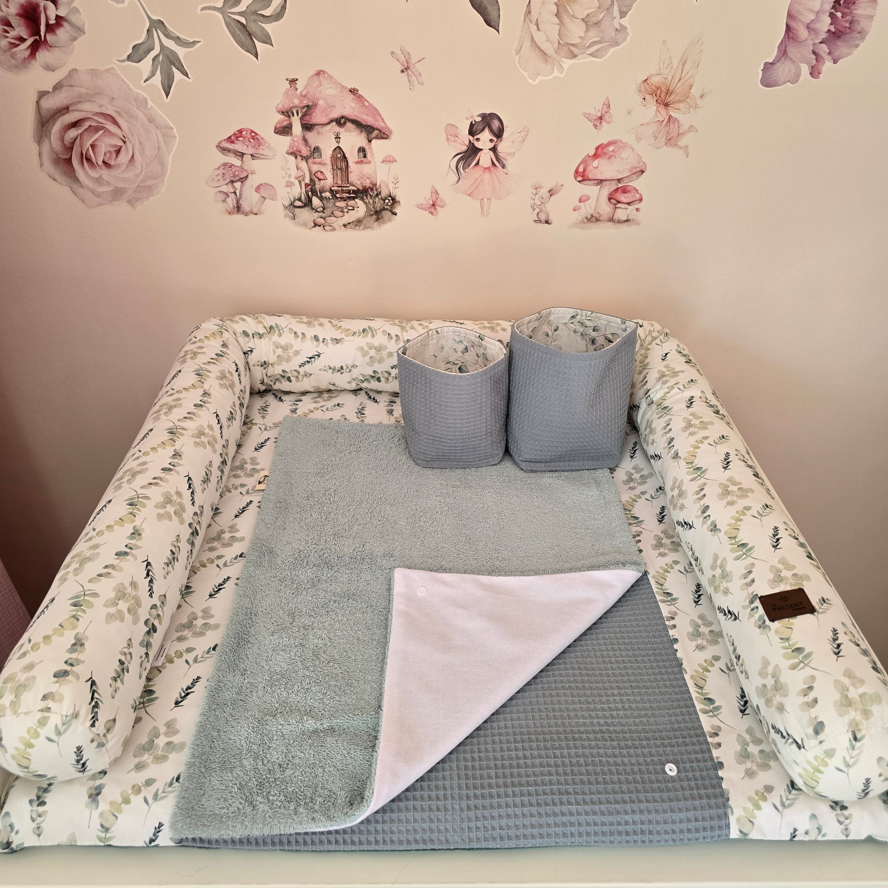 Wickelplatz-Komplettset Eukalyptus - Baby-Anmata