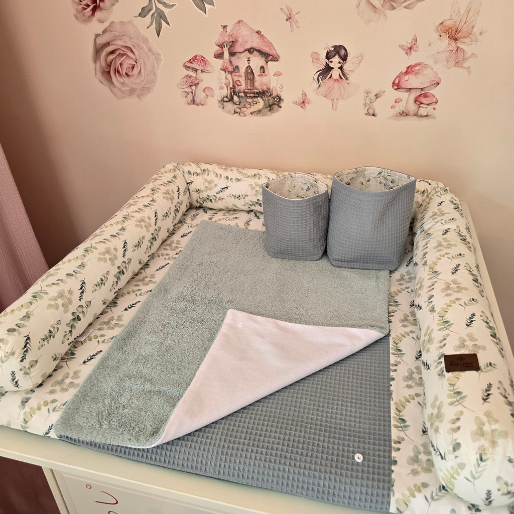 Wickelplatz-Komplettset Eukalyptus - Baby-Anmata