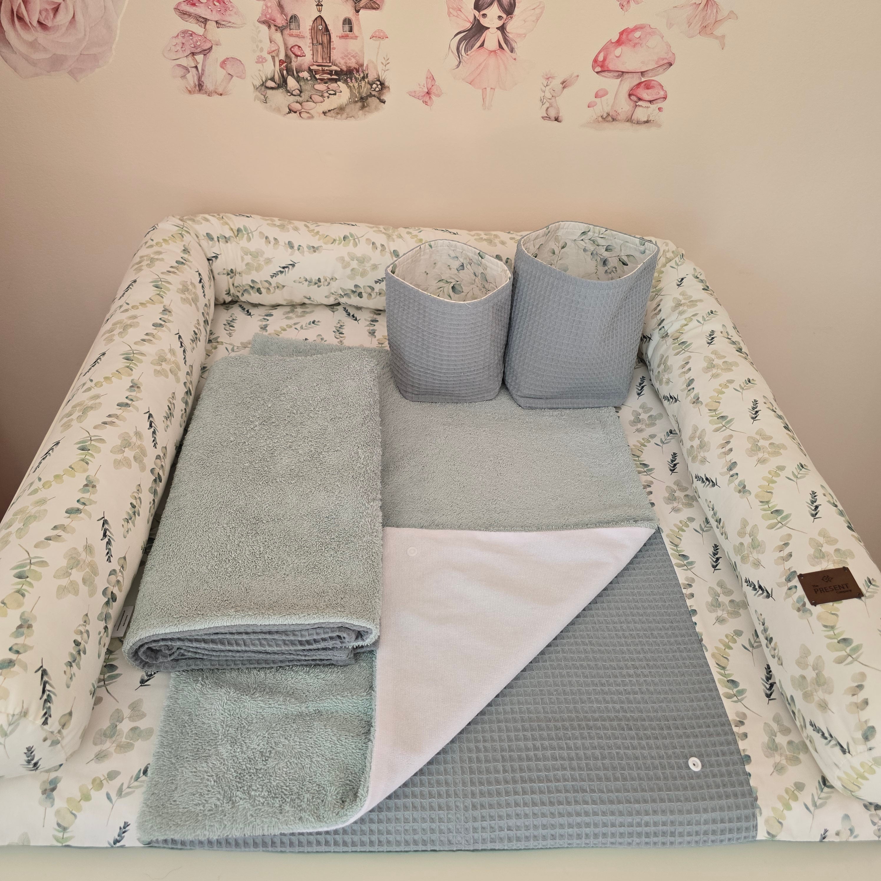 Wickelplatz-Komplettset Eukalyptus - Baby-Anmata