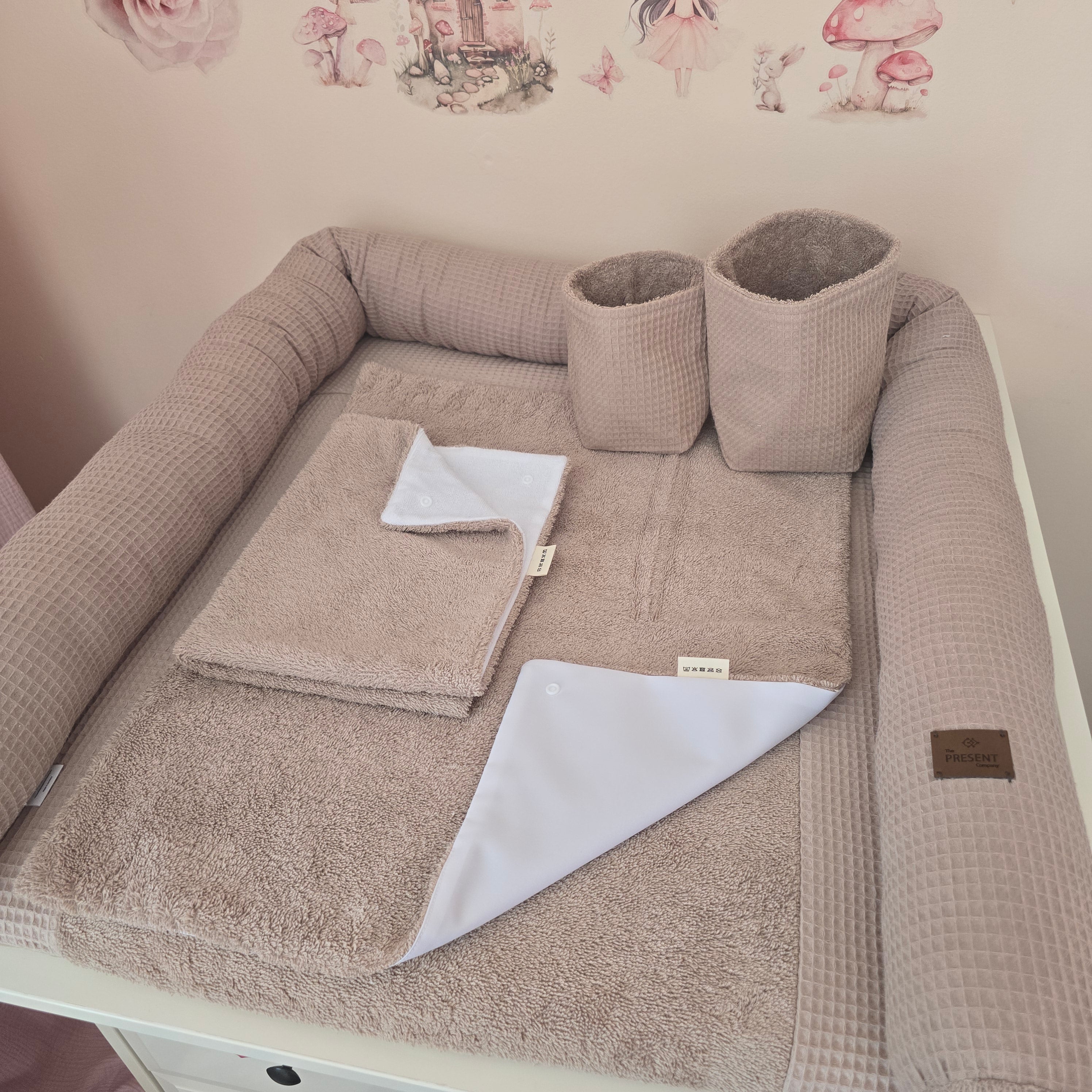 Wickelplatz-Komplettset Waffelpiqué - Baby-Anmata