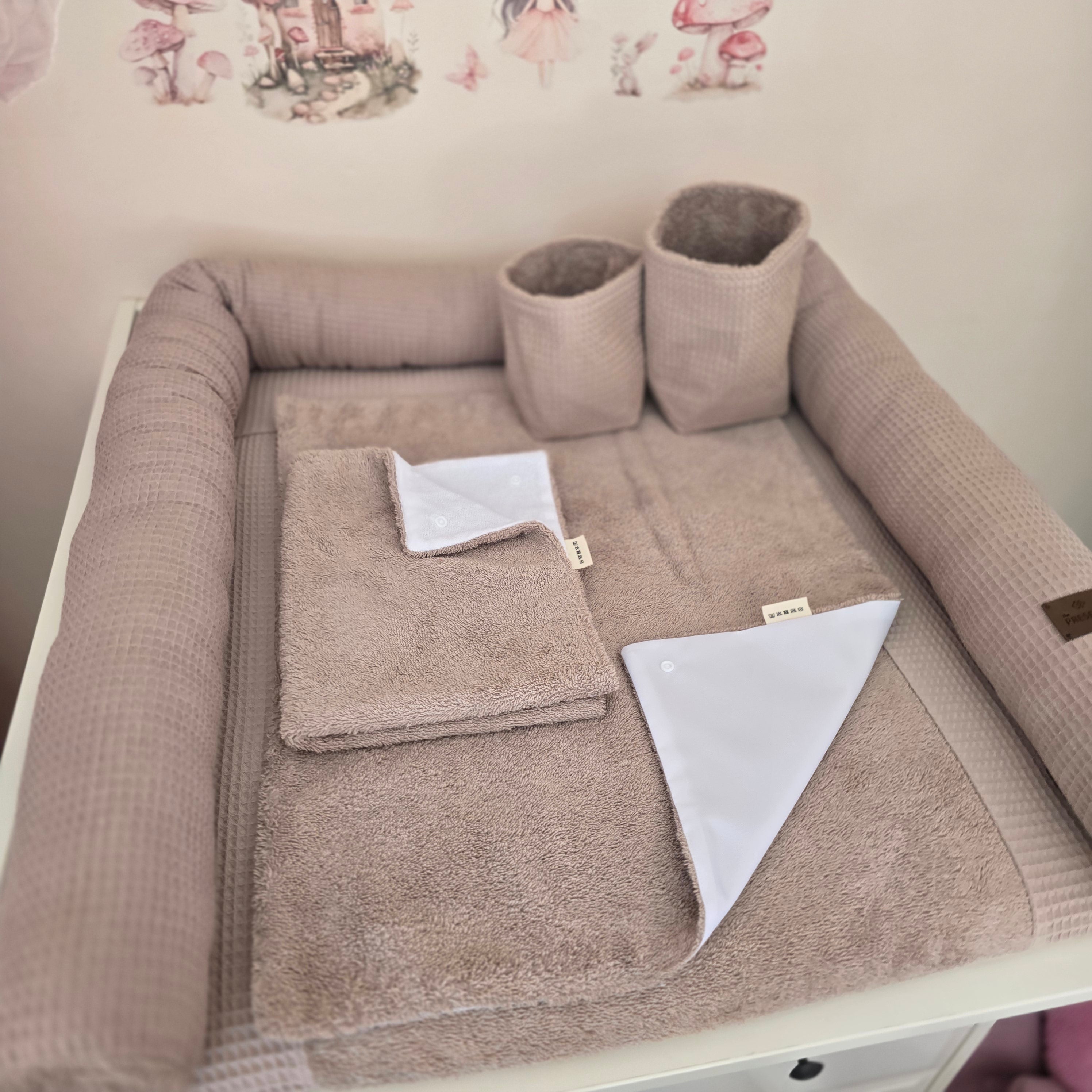 Wickelplatz-Komplettset Waffelpiqué - Baby-Anmata