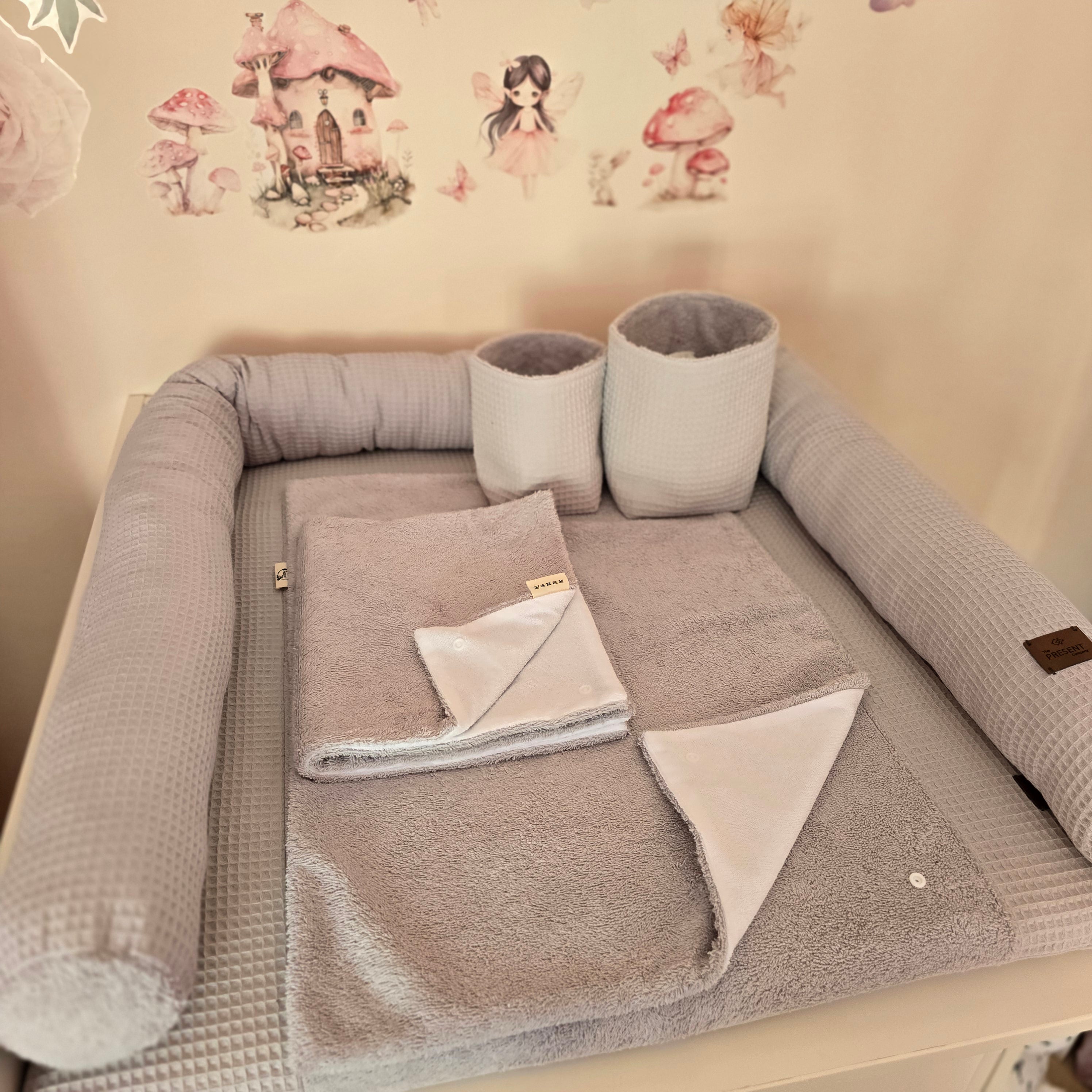 Wickelplatz-Komplettset Waffelpiqué - Baby-Anmata