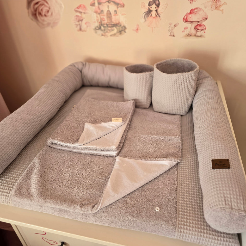 Wickelplatz-Komplettset Waffelpiqué - Baby-Anmata