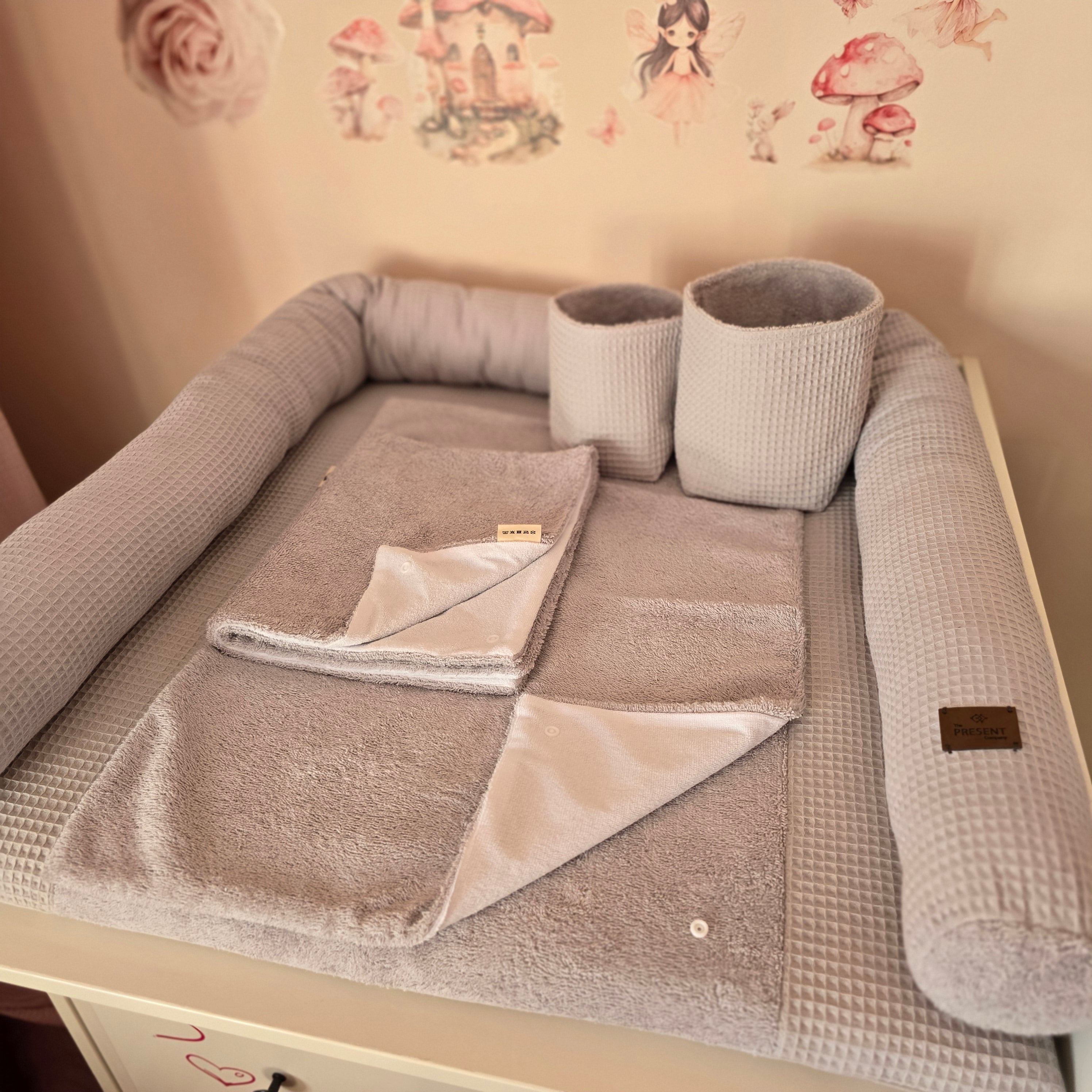Wickelplatz-Komplettset Waffelpiqué - Baby-Anmata