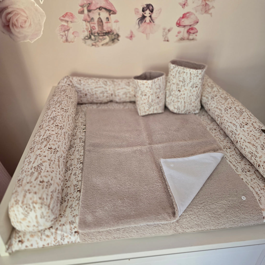 Wickeltischschlange Retroblume für Wickelauflage - Baby-Anmata