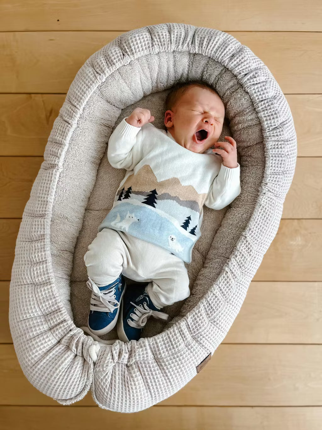 Babynestchen Babynest Hellbeige Waffelpique Ökotex 100