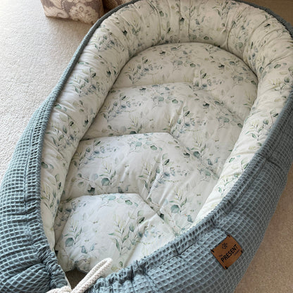 Baby Nestchen, Babynest Eukalyptus - Baby-Anmata