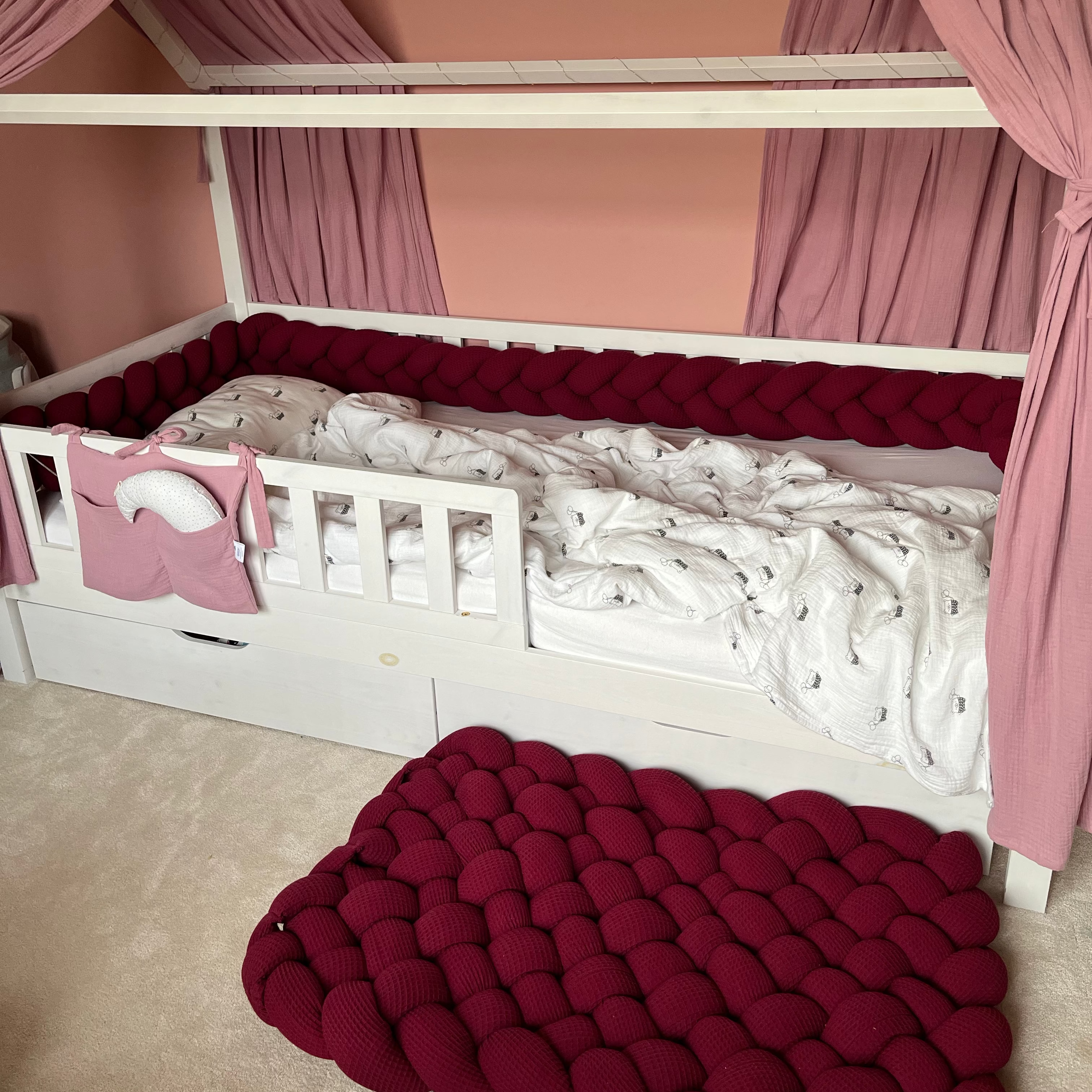 Geflochtene Bettschnecke / Bettschlange Waffelpique - Baby-Anmata