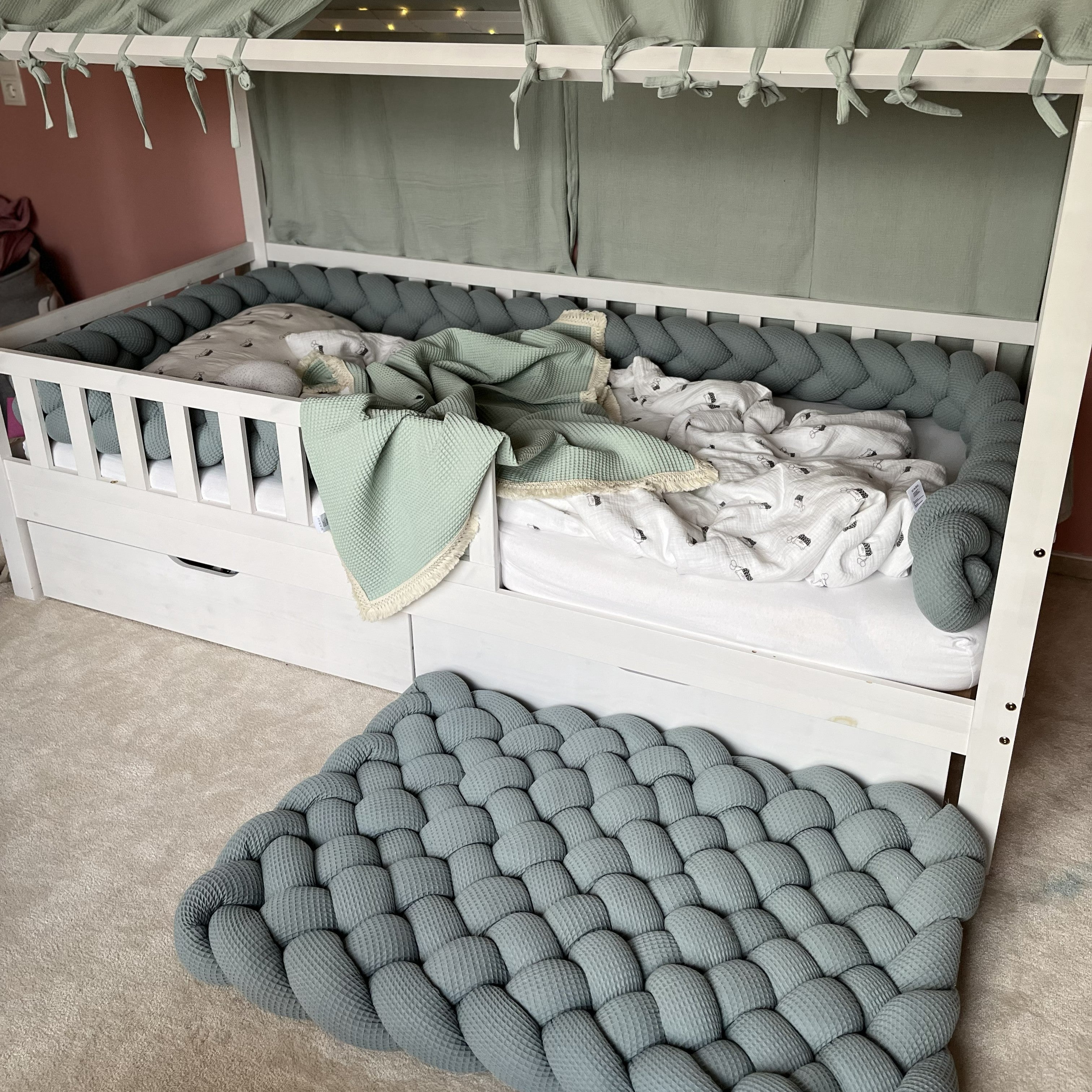 Geflochtener Teppich Waffelpique - Baby-Anmata